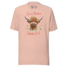 Load image into Gallery viewer, Give Grace, Jesus Did (Highland Cow) Unisex t-shirt