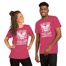 Load image into Gallery viewer, I'm Just Here For The Food And Commercials Unisex t-shirt