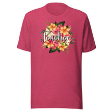 Load image into Gallery viewer, Teacher Floral Bouquet Unisex t-shirt