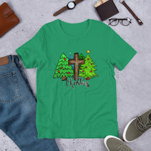 Load image into Gallery viewer, Jesus Christmas Trees and Cross Unisex t-shirt