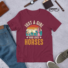 Load image into Gallery viewer, Just A Girl Who Loves Horses Unisex t-shirt