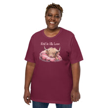 Load image into Gallery viewer, Rest In His Love (highland cow) Unisex t-shirt