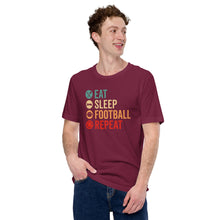 Load image into Gallery viewer, Eat Sleep Football Repeat Unisex t-shirt