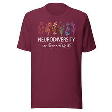 Load image into Gallery viewer, Neurodiversity Is Beautiful Flowers Unisex t-shirt