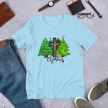 Load image into Gallery viewer, Jesus Christmas Trees and Cross Unisex t-shirt