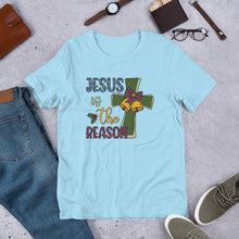 Load image into Gallery viewer, Jesus is the Reason Cross Unisex t-shirt
