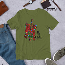 Load image into Gallery viewer, Be The Light Cross and Lights Unisex t-shirt