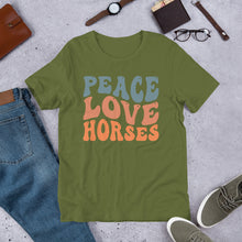 Load image into Gallery viewer, Peace Love Horses Unisex t-shirt