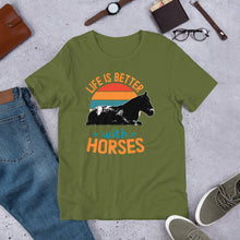 Load image into Gallery viewer, Life Is Better With Horses Unisex t-shirt