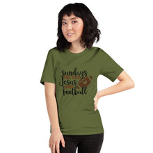Load image into Gallery viewer, Sundays Are For Jesus And Football Unisex t-shirt