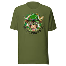 Load image into Gallery viewer, Happy St Patrick’s Day (highland cow) Unisex t-shirt