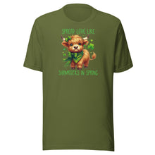Load image into Gallery viewer, Spread Love Like Shamrocks In Spring (Highland Cows) Unisex t-shirt