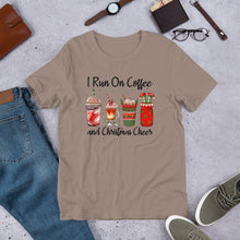 Load image into Gallery viewer, I Run On Coffee and Christmas Cheer Unisex t-shirt