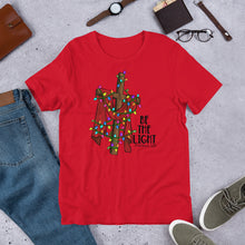Load image into Gallery viewer, Be The Light Cross and Lights Unisex t-shirt