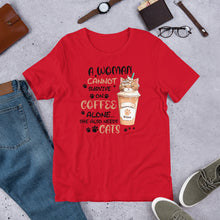 Load image into Gallery viewer, Coffee and Cats Unisex t-shirt