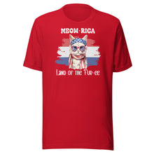 Load image into Gallery viewer, Meow-rica Land Of The Fur-ee Unisex t-shirt