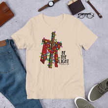 Load image into Gallery viewer, Be The Light Cross and Lights Unisex t-shirt