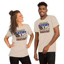 Load image into Gallery viewer, Stressed Blessed and Football Obsessed Unisex t-shirt