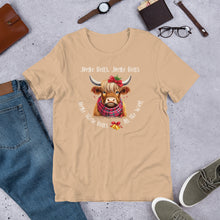 Load image into Gallery viewer, Jingle Bells, Jingle Bells Highland Cow Unisex t-shirt