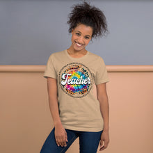 Load image into Gallery viewer, Teacher Words Leopard Circle Unisex t-shirt