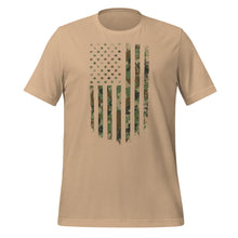 Load image into Gallery viewer, Camo American Flag Vertical Unisex t-shirt