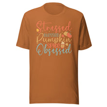 Load image into Gallery viewer, Stressed, Blessed & Pumpkin Spiced Obsessed Unisex t-shirt