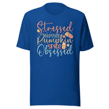 Load image into Gallery viewer, Stressed, Blessed & Pumpkin Spiced Obsessed Unisex t-shirt