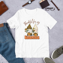 Load image into Gallery viewer, Thankful For My Gnomies Unisex t-shirt (Lighter Colors)