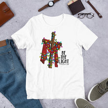 Load image into Gallery viewer, Be The Light Cross and Lights Unisex t-shirt