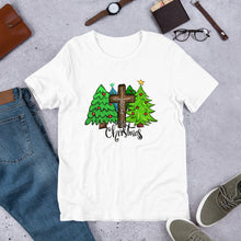 Load image into Gallery viewer, Jesus Christmas Trees and Cross Unisex t-shirt