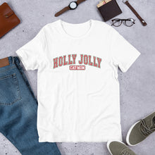 Load image into Gallery viewer, Holly Jolly Cat Mom (Varsity Style) Unisex t-shirt