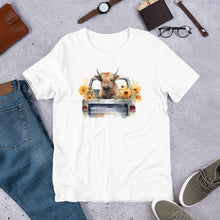 Load image into Gallery viewer, Highland Cow in Truck Unisex t-shirt