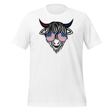 Load image into Gallery viewer, Patriotic Highland Cow Silhouette Unisex t-shirt
