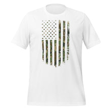 Load image into Gallery viewer, Camo American Flag Vertical Unisex t-shirt