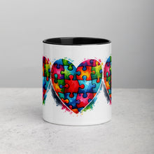 Load image into Gallery viewer, Autism Hearts Mug with Color Inside