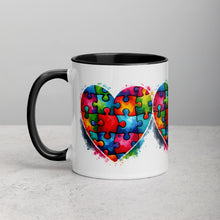 Load image into Gallery viewer, Autism Hearts Mug with Color Inside