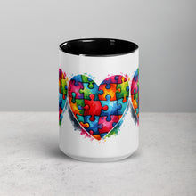 Load image into Gallery viewer, Autism Hearts Mug with Color Inside