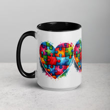 Load image into Gallery viewer, Autism Hearts Mug with Color Inside