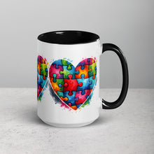 Load image into Gallery viewer, Autism Hearts Mug with Color Inside