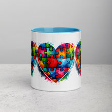 Load image into Gallery viewer, Autism Hearts Mug with Color Inside