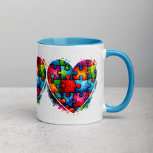 Load image into Gallery viewer, Autism Hearts Mug with Color Inside