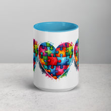 Load image into Gallery viewer, Autism Hearts Mug with Color Inside