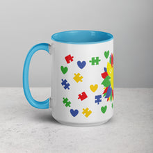 Load image into Gallery viewer, Autism Sunflower Mug with Color Inside