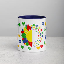 Load image into Gallery viewer, Autism Sunflower Mug with Color Inside
