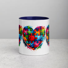 Load image into Gallery viewer, Autism Hearts Mug with Color Inside