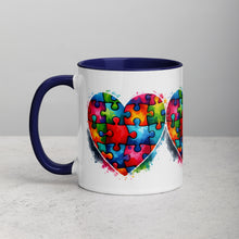 Load image into Gallery viewer, Autism Hearts Mug with Color Inside