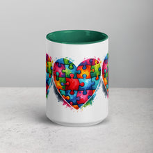 Load image into Gallery viewer, Autism Hearts Mug with Color Inside