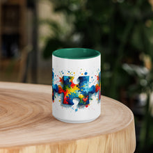 Load image into Gallery viewer, Autism Puzzle Pieces Mug with Color Inside