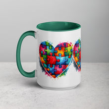 Load image into Gallery viewer, Autism Hearts Mug with Color Inside