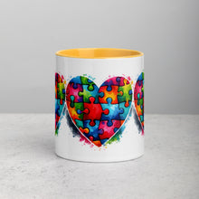 Load image into Gallery viewer, Autism Hearts Mug with Color Inside
